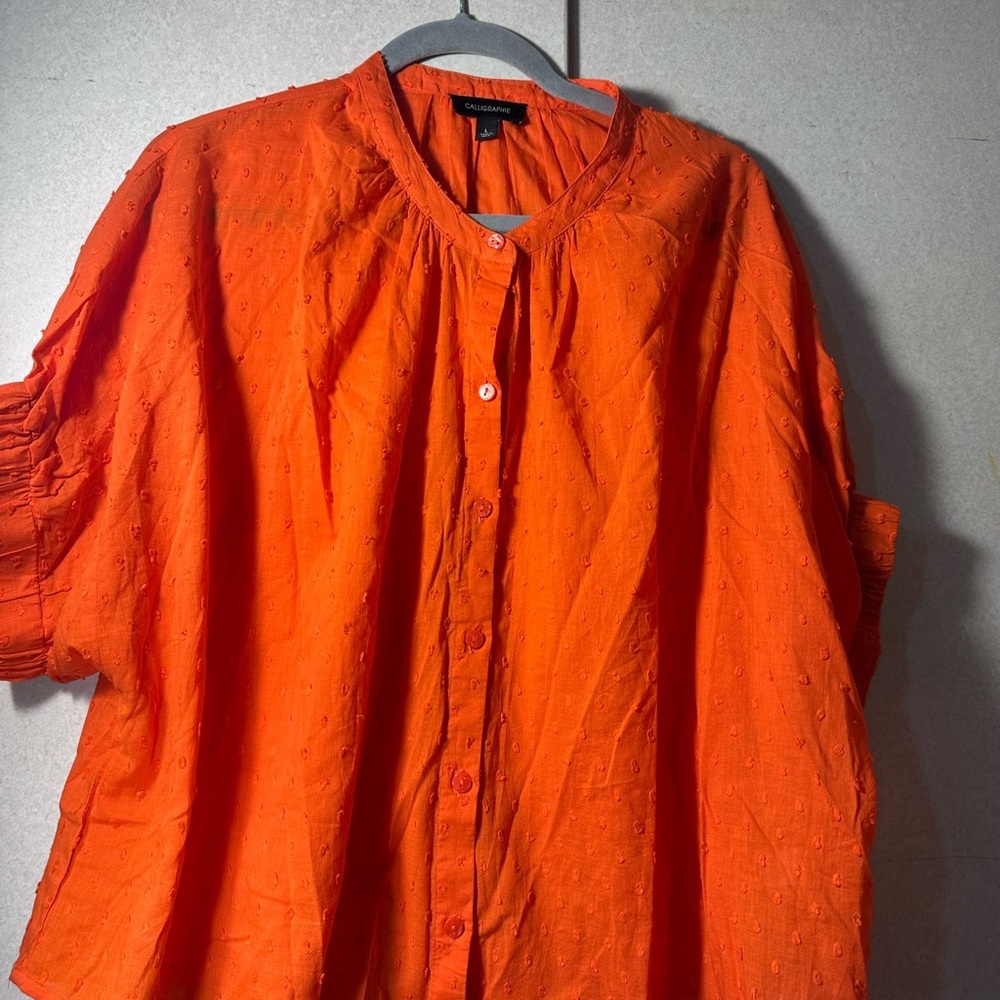 Orange Button-Up Women's Dress